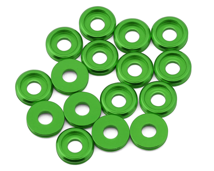 Team Brood Rondelle à tête boutonnée en aluminium 6061 de 3 mm (Vert) (16)