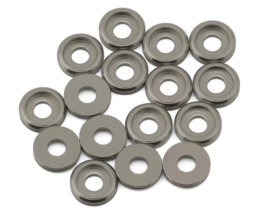 Team Brood 3mm 6061 Aluminum Button Head Washer (Gun Metal) (16)