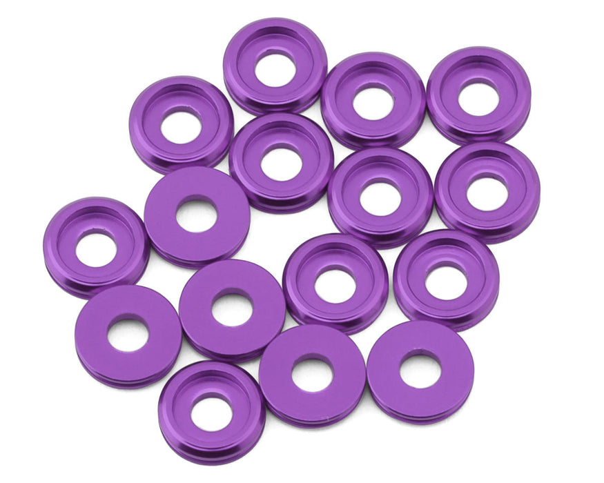 Team Brood Rondelle à tête boutonnée en aluminium 6061 de 3 mm (Violet) (16)