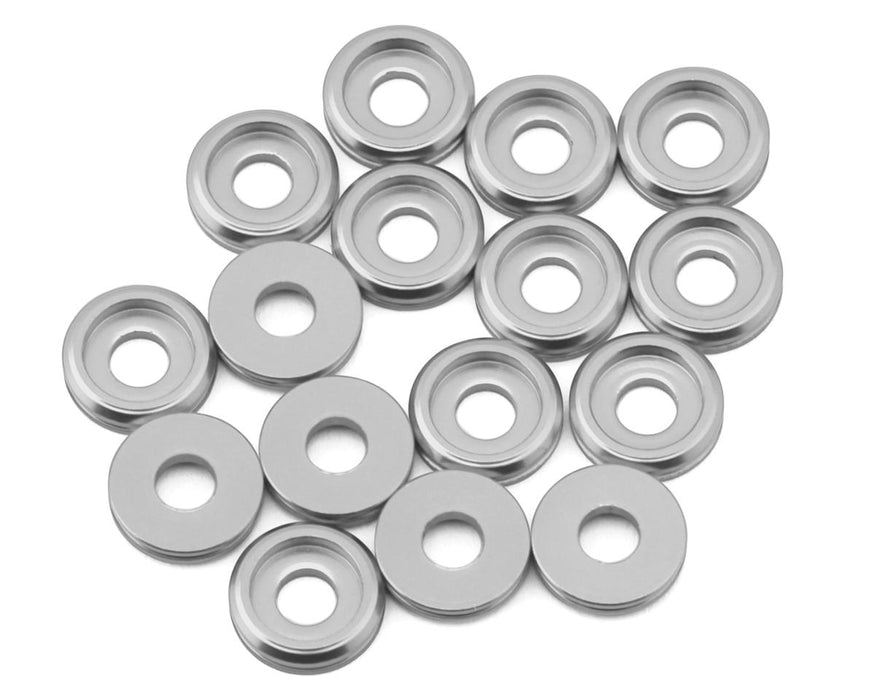 Team Brood Rondelle à tête boutonnée en aluminium 6061 de 3 mm (argent) (16)