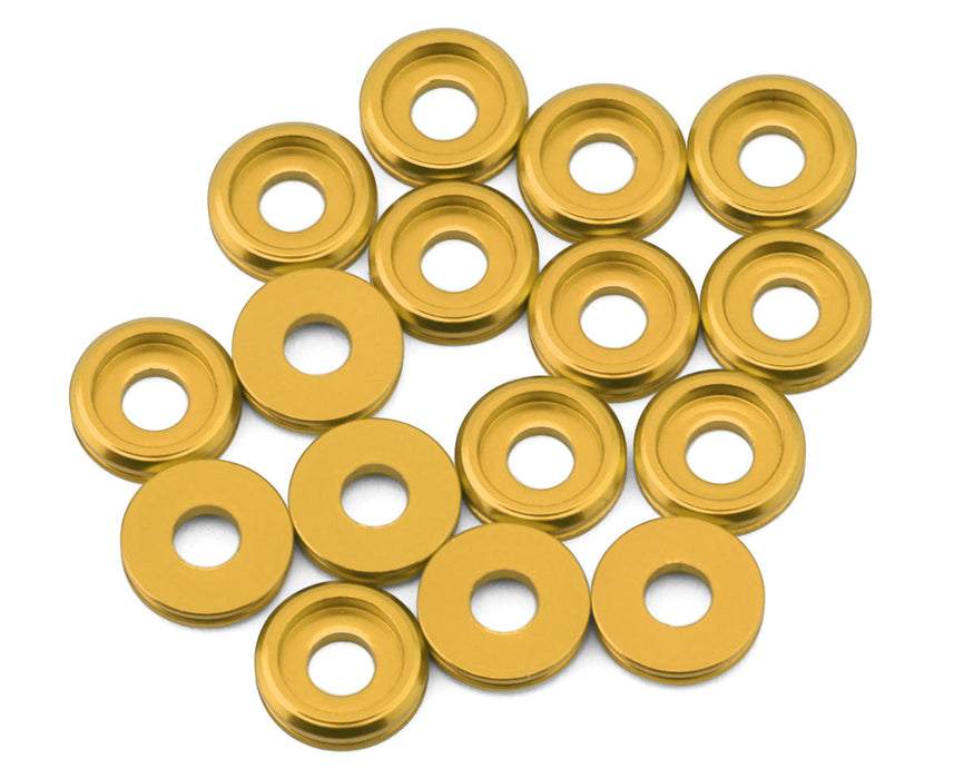 Team Brood Rondelle à tête boutonnée en aluminium 6061 de 3 mm (Jaune) (16)