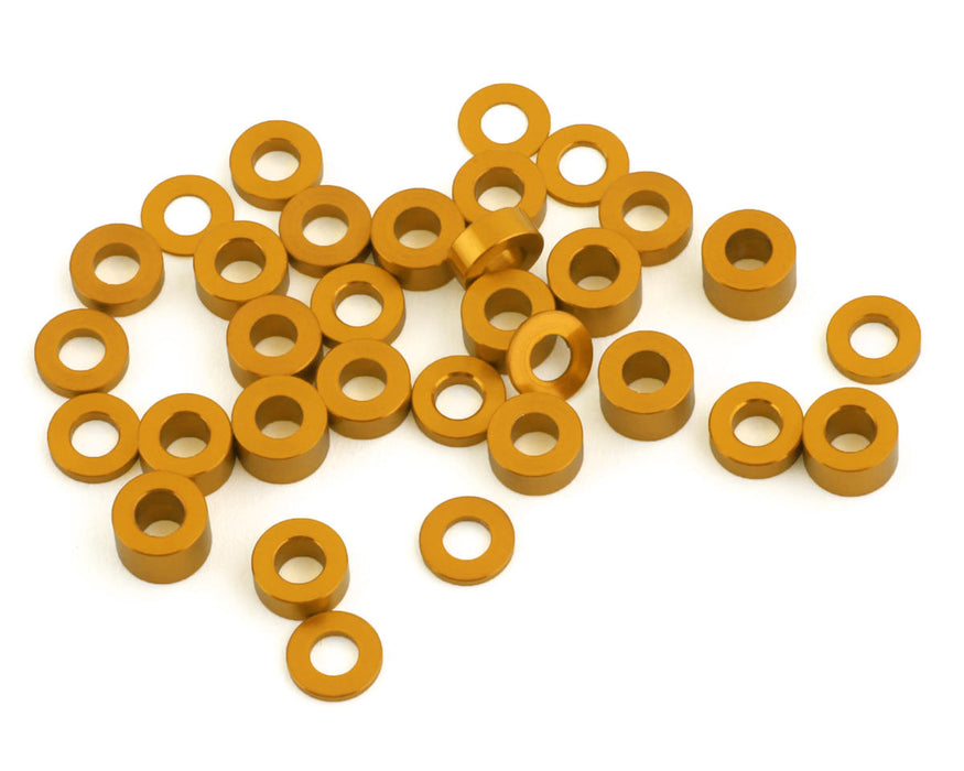 Team Brood 3x6mm 6061 Aluminum Ball Stud Washer Full Kit (Yellow) (32)