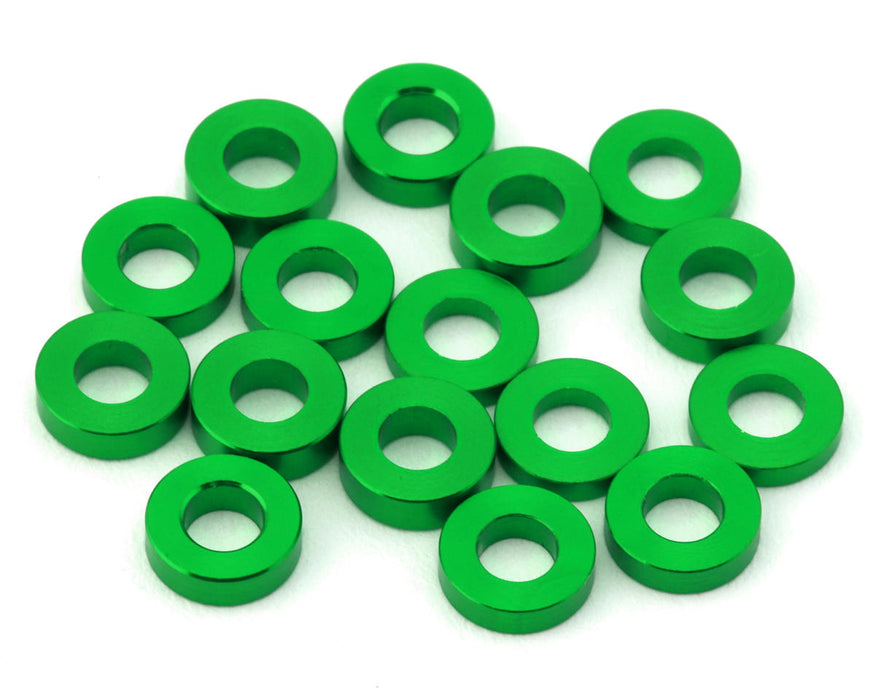 Team Brood 3x6mm 6061 Aluminum Ball Stud Washers Medium Kit (Green) (16)