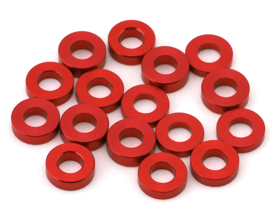 Team Brood 3x6mm 6061 Aluminum Ball Stud Washers Medium Kit (Red) (16)