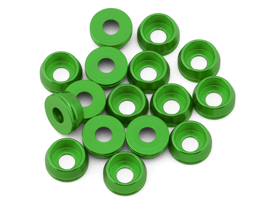 Team Brood 3mm 6061 Aluminum Cap Head Washer (Green) (16)