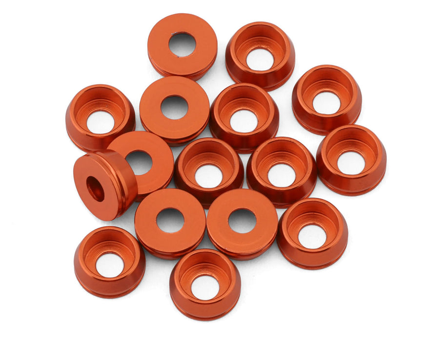 Team Brood Rondelle de tête de capuchon en aluminium 6061 de 3 mm (Orange) (16)