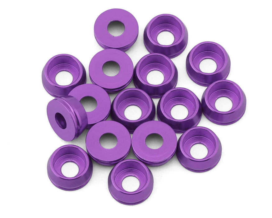 Team Brood 3mm 6061 Aluminum Cap Head Washer (Purple) (16)