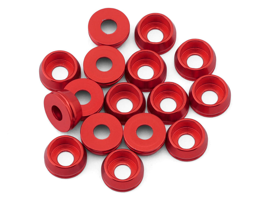 Team Brood 3mm 6061 Aluminum Cap Head Washer (Red) (16)