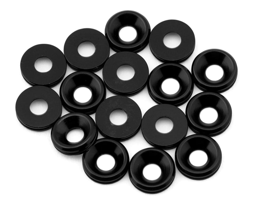 Team Brood 3mm 6061 Aluminum Countersunk Washer (Black) (16)