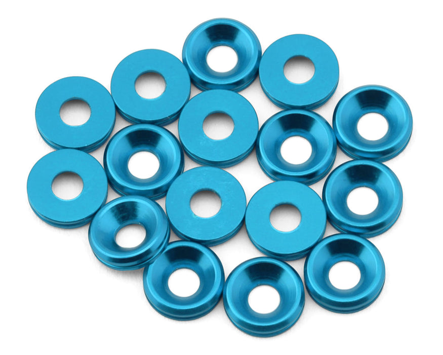 Team Brood 3mm 6061 Aluminum Countersunk Washer (Light Blue) (16)