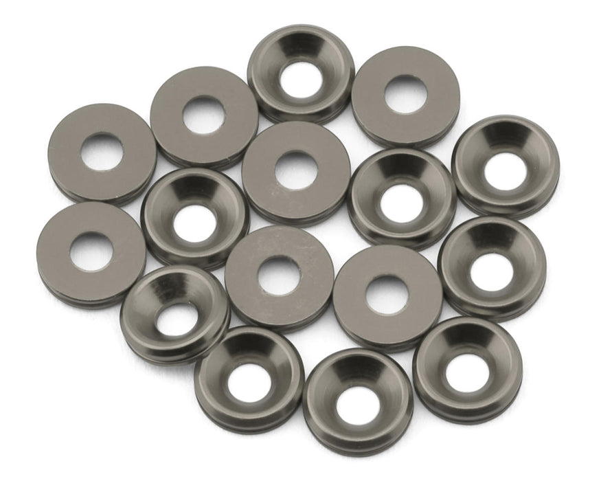 Team Brood 3mm 6061 Aluminum Countersunk Washer (Gun Metal) (16)