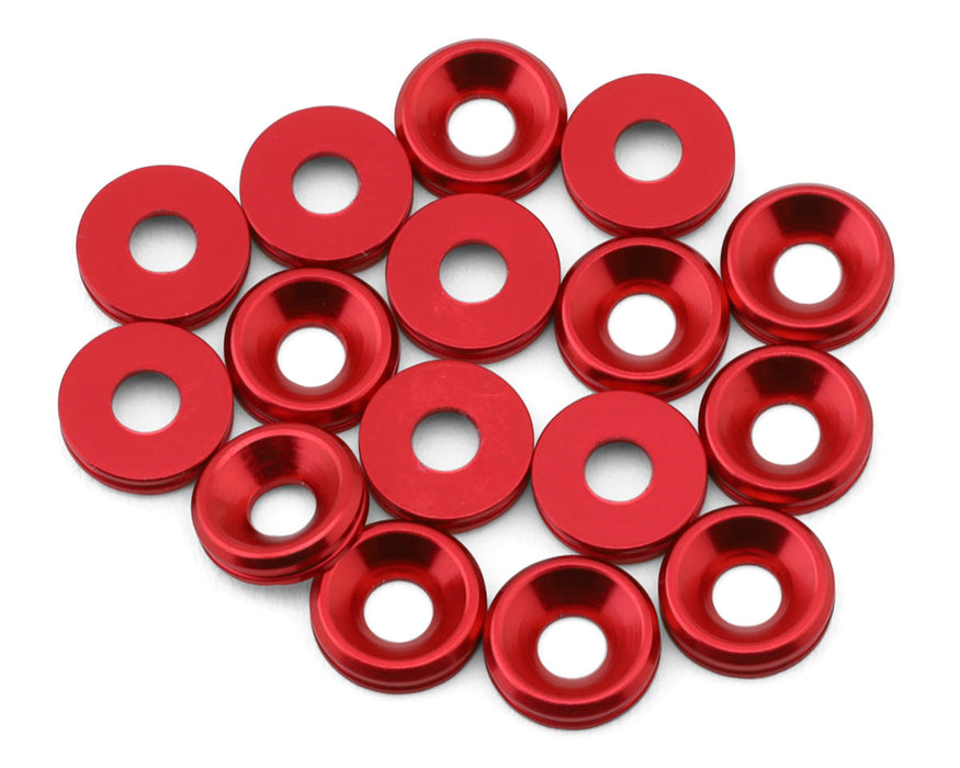 Team Brood Rondelle fraisée en aluminium 6061 de 3 mm (Rouge) (16)