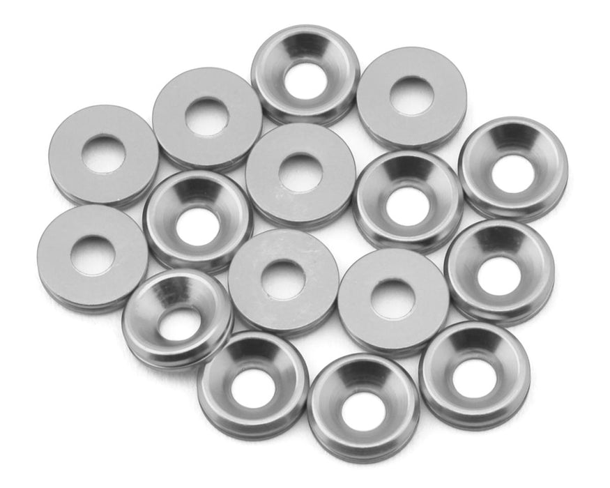 Team Brood Rondelle fraisée en aluminium 6061 de 3 mm (argent) (16)