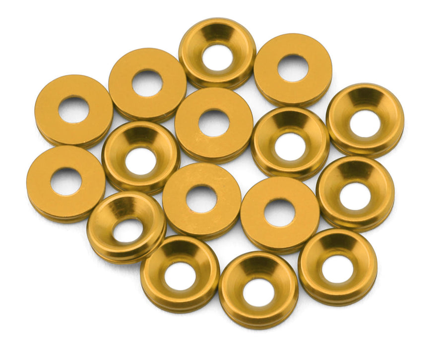 Team Brood 3mm 6061 Aluminum Countersunk Washer (Yellow) (16)