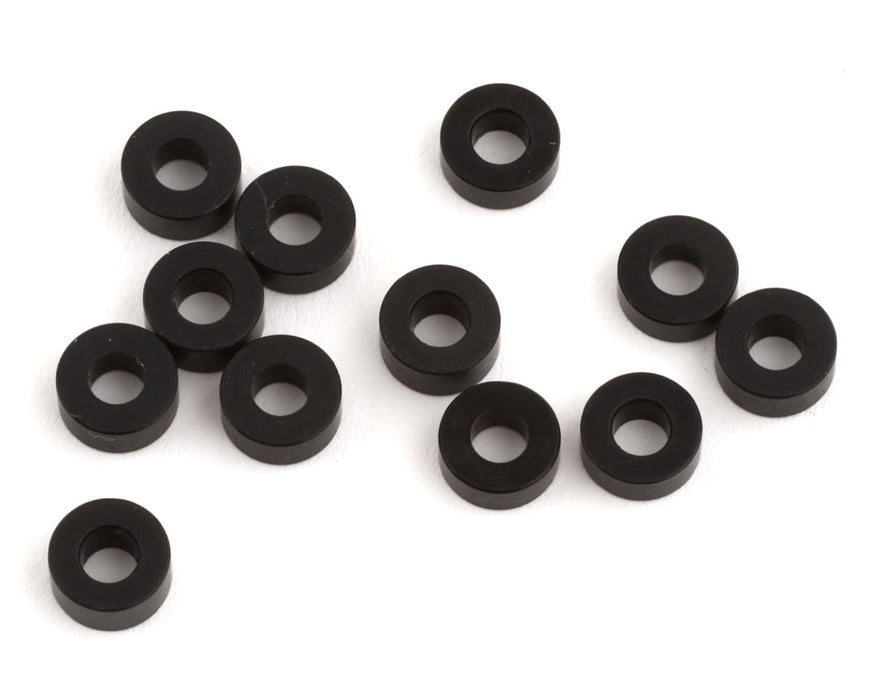 Team Brood 3x6.5mm 7075 Aluminum Ball Stud Washer Large Kit (Black) (12)