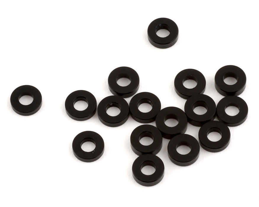 Team Brood 3x6.5mm 7075 Aluminum Ball Stud Washer Medium Kit (Black) (16)