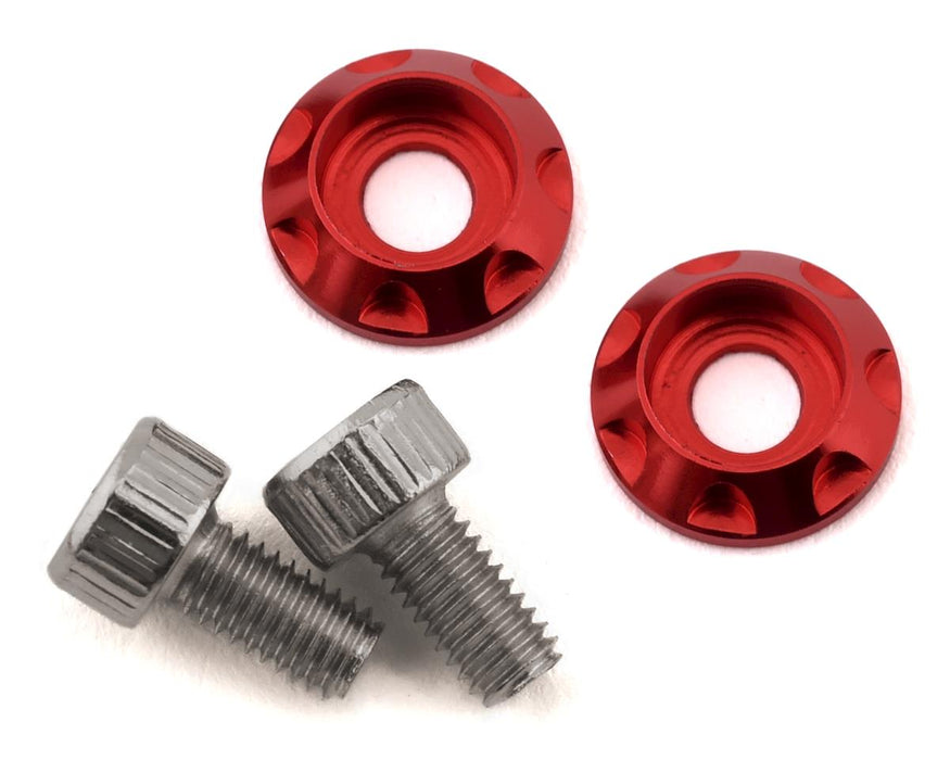 Team Brood M3 Motor Washer Heatsink w/Screws (Red) (2) (6mm)