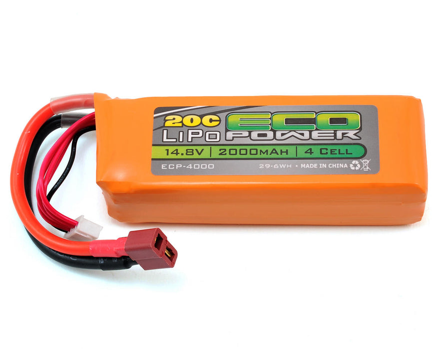 Batterie EcoPower « Electron » 4S LiPo 20C (14,8 V/2 000 mAh) (boîte de démarrage)