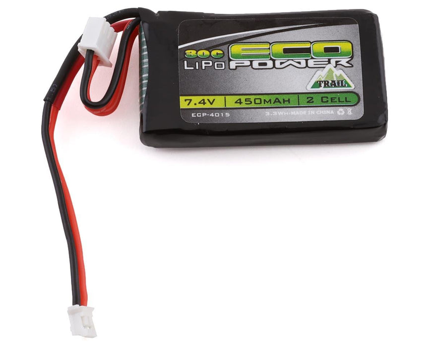 Batterie LiPo EcoPower « Trail » SCX24 2S 30C avec connecteur PH2.0 (7,4 V/450 mAh)