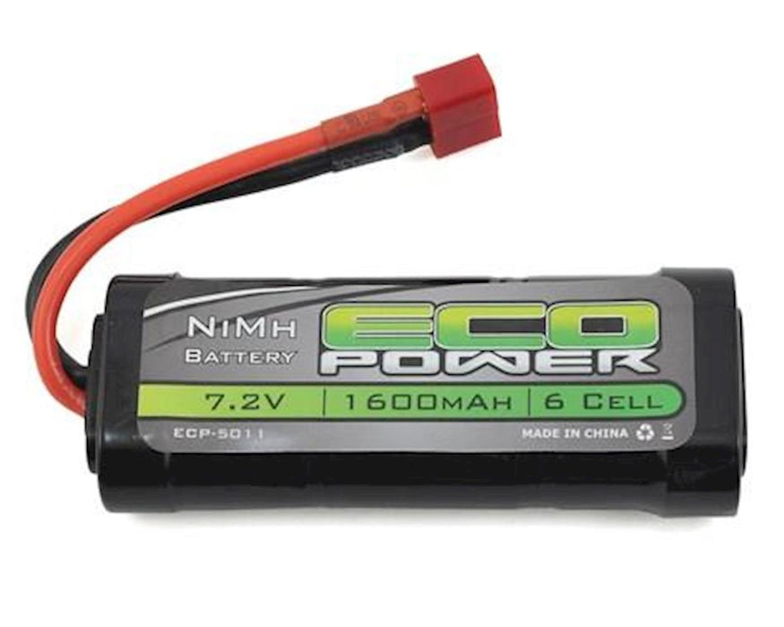 Batterie bâton EcoPower NiMH 2/3A 6 cellules avec connecteur de style T (7,2 V/1 600 mAh)