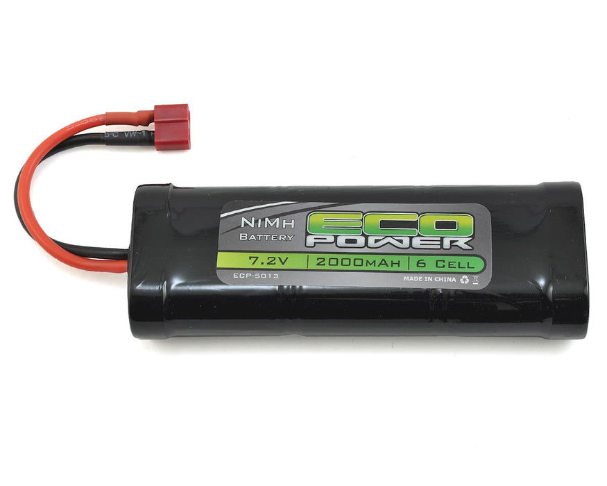 Batterie NiMH EcoPower 6 cellules avec connecteur de type T (7,2 V/2 000 mAh)