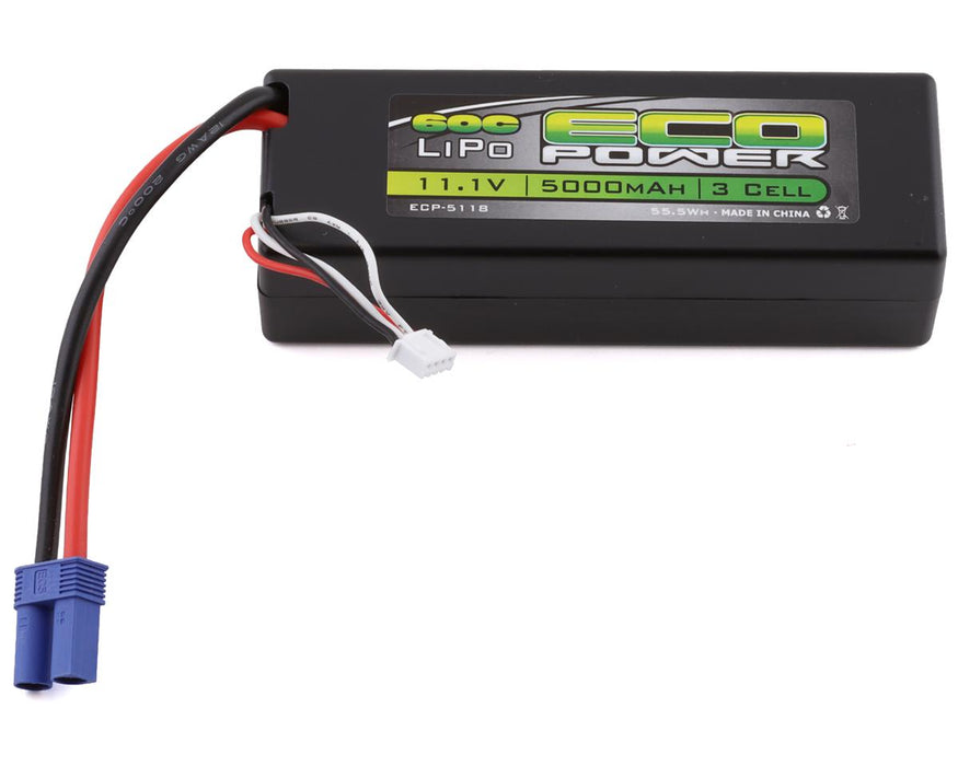 Batterie LiPo pour étui rigide EcoPower « Basher » 3S 60C avec EC5 (11,1 V/5 000 mAh)