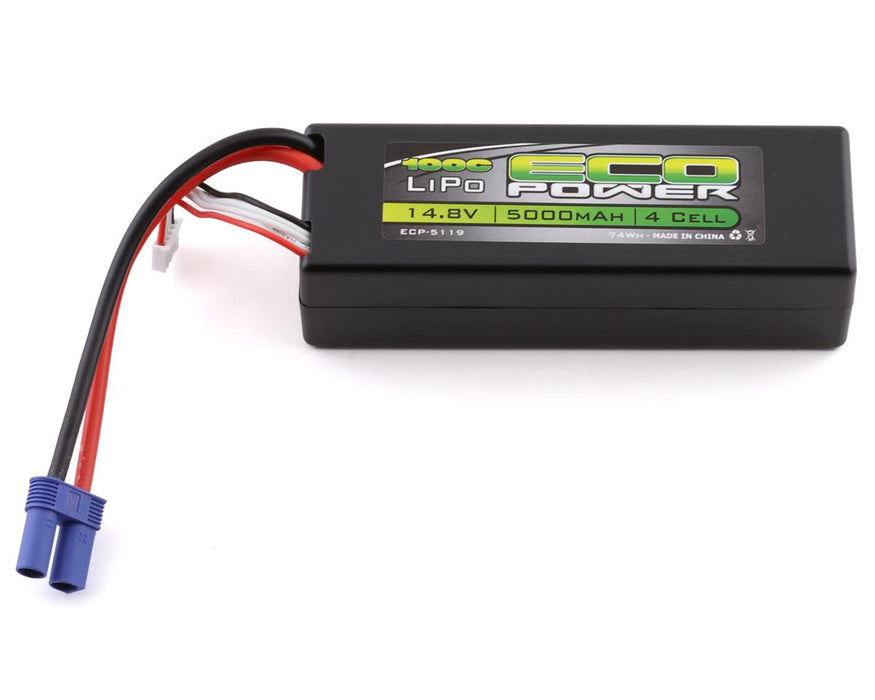 Batterie LiPo à étui rigide EcoPower « Basher » 4S 100C avec EC5 (14,8 V/5 000 mAh)