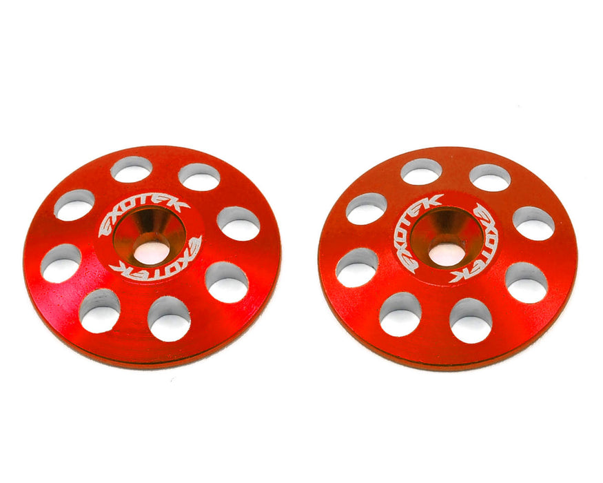 Exotek 22mm 1/8 XL Aluminum Wing Buttons (2) (Red)