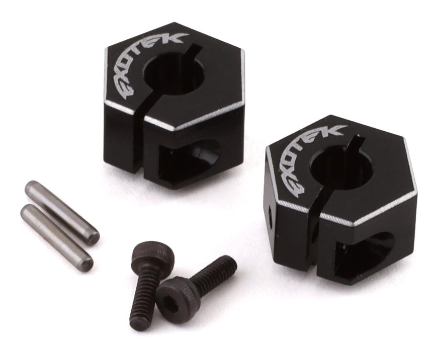 Exotek TLR 22 Drag Racing Wide Clamping Rear Hex (Black) (2) (8.5mm)