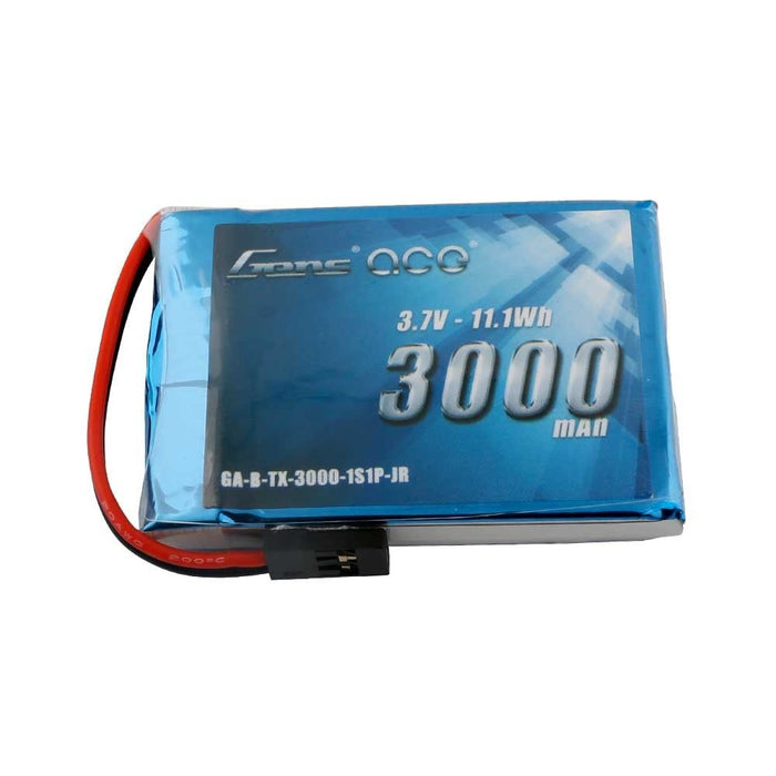 Gens Ace - 865 - Émetteur 3000mAh 1S1P 3.7V LiPo Étui souple Prise JR-3P 64x43x10mm