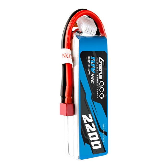 2200mAh 3S 11.1V 45C, Lipo, DEANS, Soft Pack