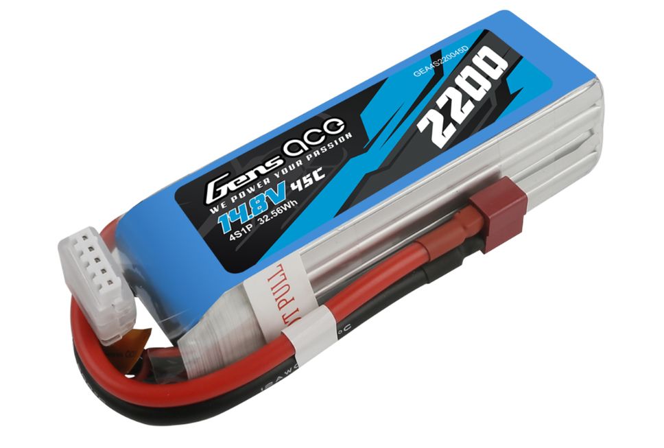 14.8V 2200mAh, 4S 45C, LiPo, Deans