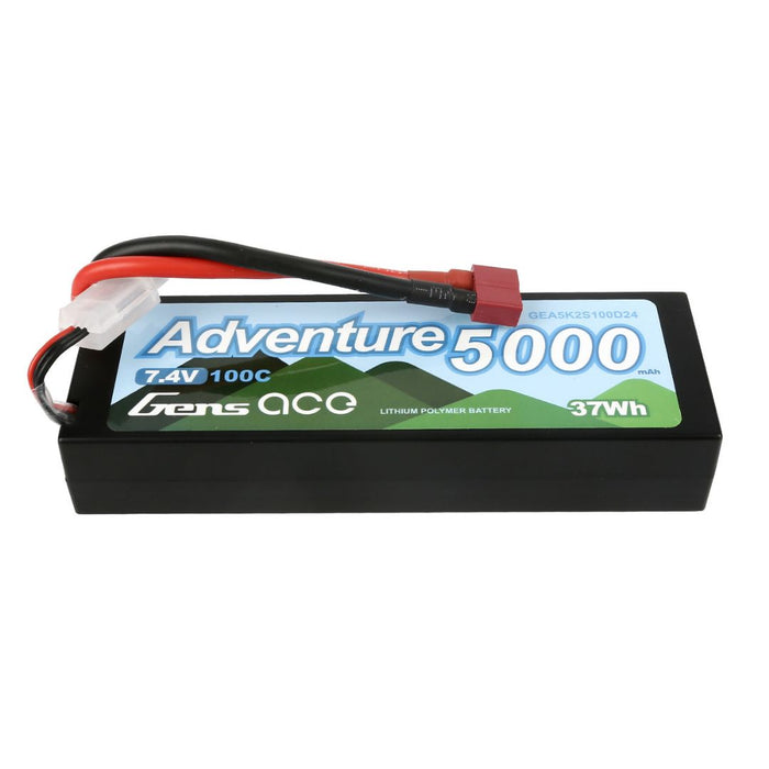 7.4V 5000 mAh 2S 100C, LiPo, Hard Case, Deans