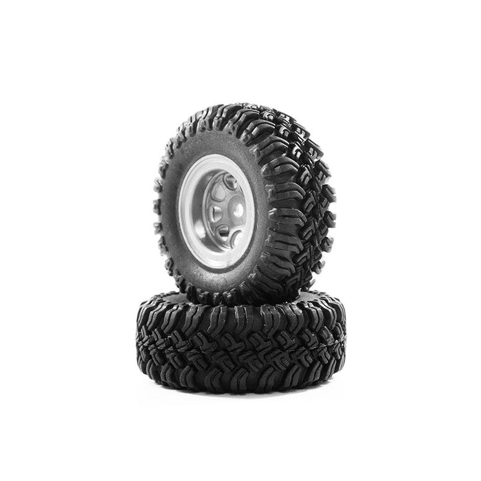 Hobby Plus 1.0" MT Crawler Tire monté (roue grise)(4) pour CR-24