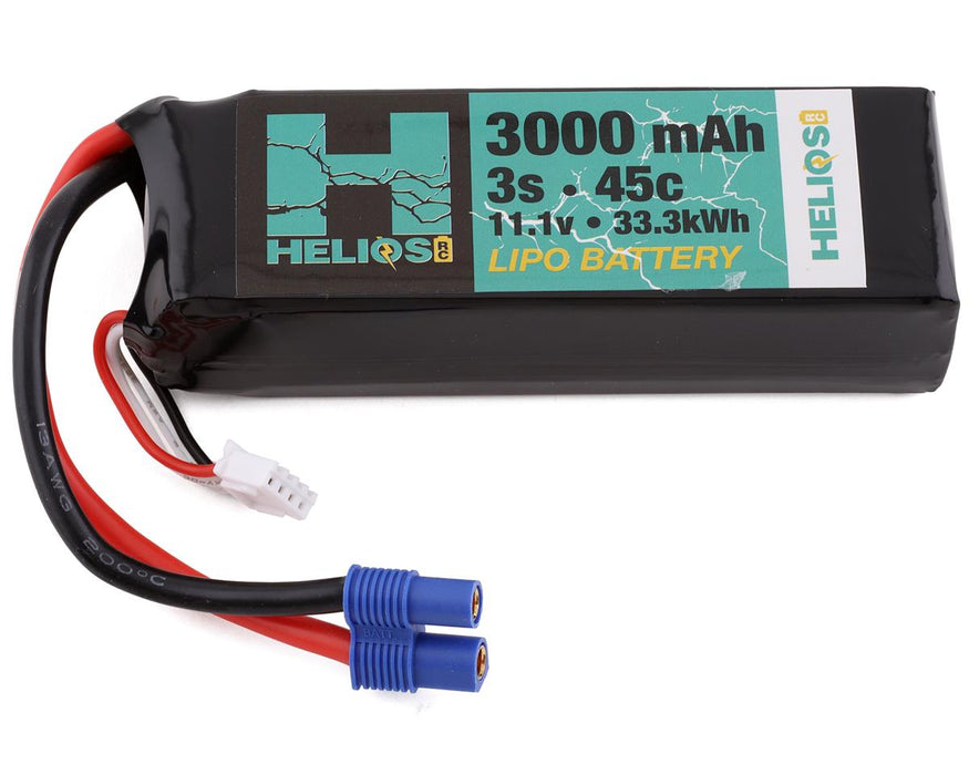 Batterie LiPo Helios RC 3S 45C avec connecteur EC3 (11,1 V/3 000 mAh)