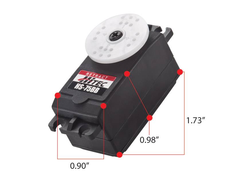 Hitec HS-75BB Retract, Nylon, Top BB Servo (114 oz/in | 0.34 sec | 1.73x0.9x0.96")