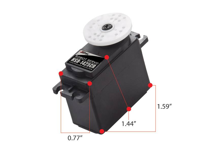 Hitec HS-1425CR Continous Rotation, Dual BB Servo (57 oz/in | 0.16 sec | 1.4x0.8x1.6")