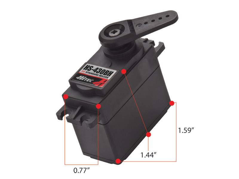 Hitec HS-430BH HV Deluxe Ball Bearing, Nylon, Dual BB Servo (69 oz/in | 0.14 sec | 1.59x0.77x1.44")