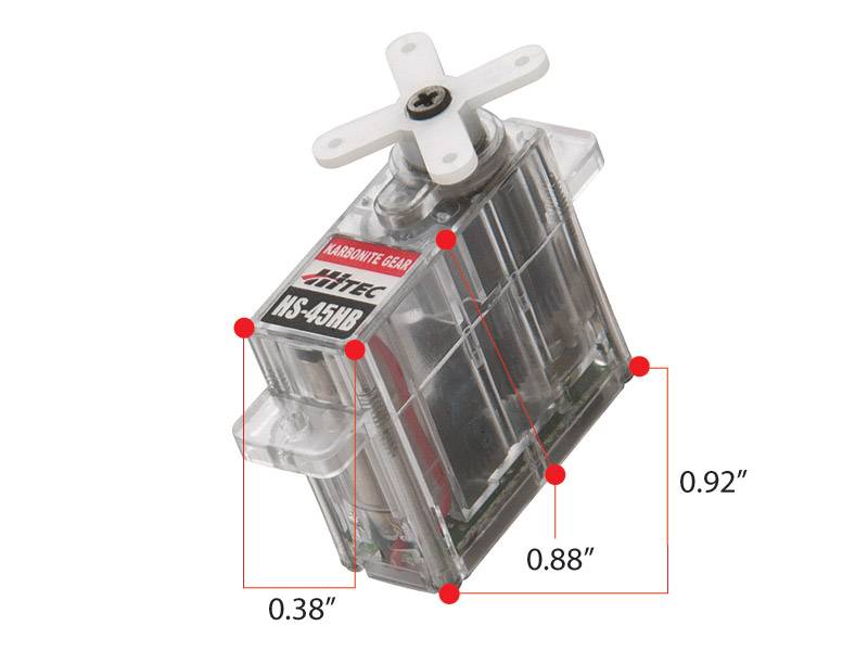 Hitec HS-45HB AGTT Feather, Karbonite, Top BB Servo (17oz/in | 0.12sec | 0.92x0.38x0.88")