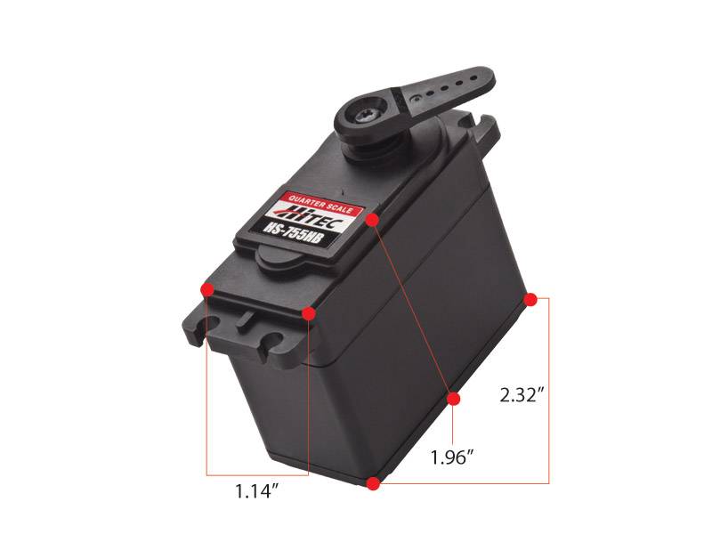 Hitec HS-755HB Giant Scale, Karbonite, Dual BB Servo (183 oz/in | 0.23 sec | 2.32x1.14x1.96")