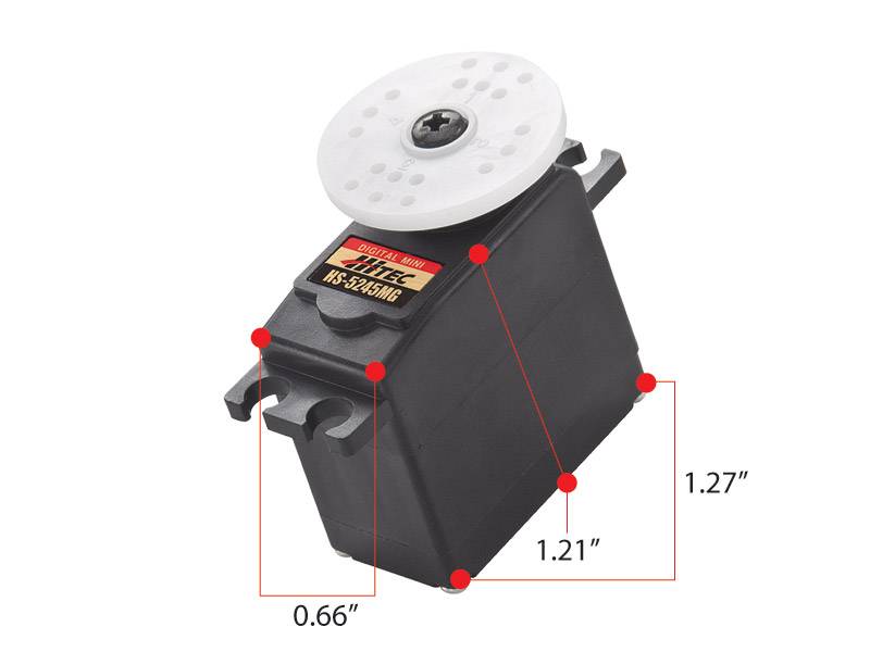 Hitec HS-5245MG Mini engrenage métallique numérique, double servo BB (76oz/in | 0,12sec | 1,27x0,66x1,21")