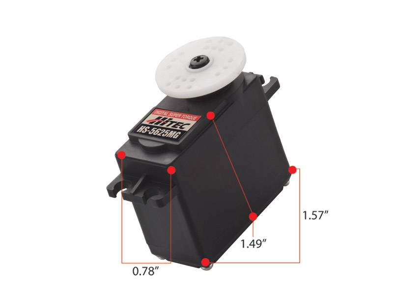 Hitec HS-5625MG Engrenage métallique numérique haute vitesse, double servo BB (131 oz/in | 0,14 sec | 1,59 x 0,77 x 1,48")