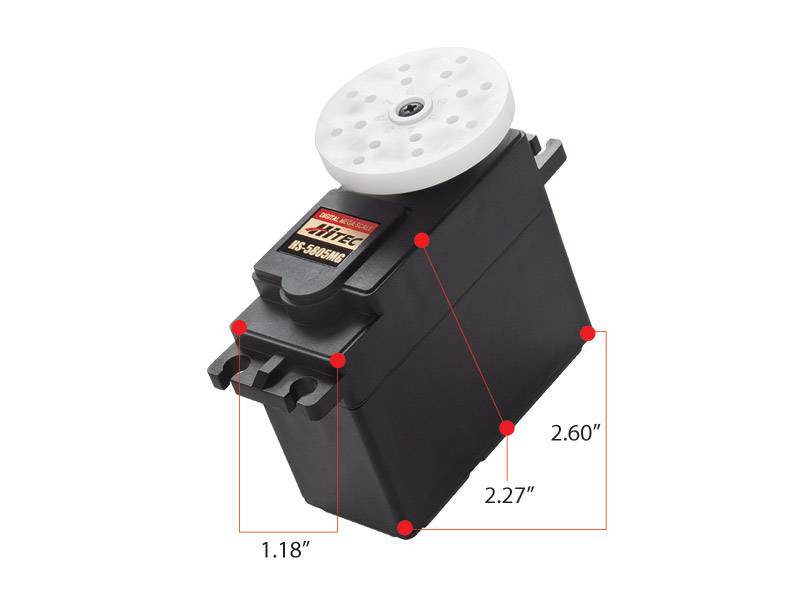 Hitec HS-5805MG Digital Mega Metal Gear, Dual BB Servo (343oz/in | 0.14sec | 2.59x1.18x2.26")