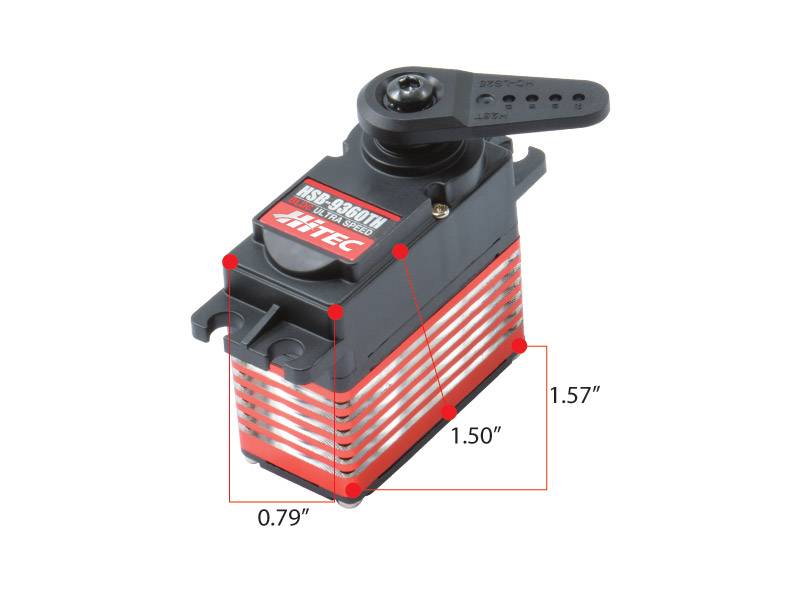 Hitec HSB-9360TH Brushless Digital High Speed HV WITH PAD Titanium Gear, Dual BB Servo (236oz/in | 0.06sec | 1.57 x 0.78 x 1.5") 25T