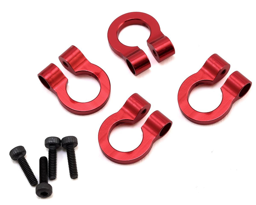 1/10 Scale Aluminum Red Tow Shackle D-Rings (4)