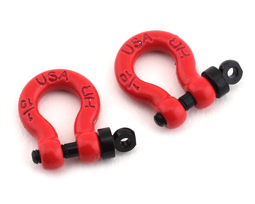 1/10 Scale Red Tow Shackle D-Rings (2)