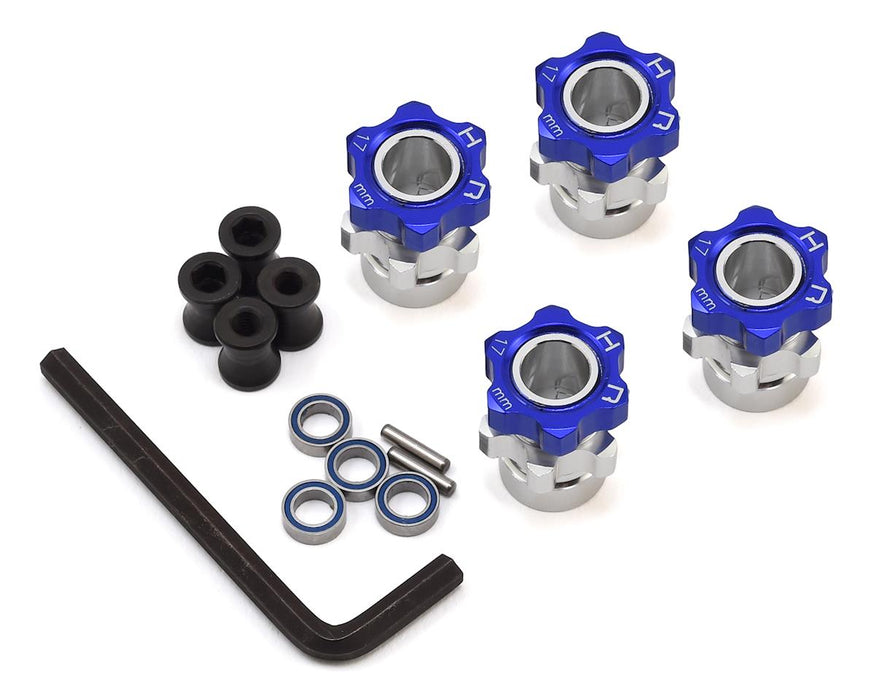 Hot Racing Traxxas Jato Adaptateurs de roue hexagonale 17 mm avec extension 8 mm (bleu) (4)