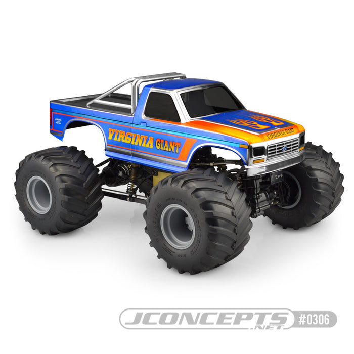 JConcepts 1984 Ford F-250 - MT | Scale body (Fits - Pro Mod 1/0th Monster Truck) (Dimensions - 7.25" width & 13.00" wheelbase)