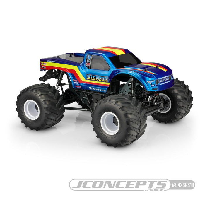 JConcepts 2020 Ford Raptor body - BIGFOOT 19 Racer Stripe (Fits - Losi LMT / Axial SMT10, 7.25" width & 12.50-13.00" wheelbase)