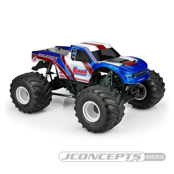 JConcepts 2020 Ford Raptor body - Summit Racing BIGFOOT 21 MT body (Fits - Losi LMT / Axial SMT10, 7.25" width & 12.50-13.00" wheelbase)